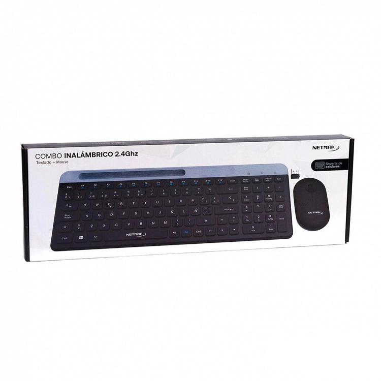 Combo Netmak Inalambrico Teclado + Mouse Negro 2.4GHZ Art.NM-KB875